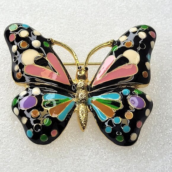 Polka Dot Butterfly Brooch Pin - Picture 13 of 16